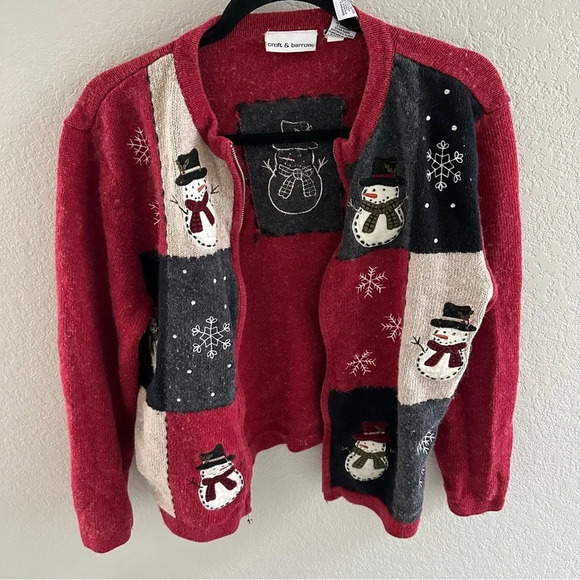Croft & Borrow ugly wool blend Christmas sweater - Picture 1 of 7
